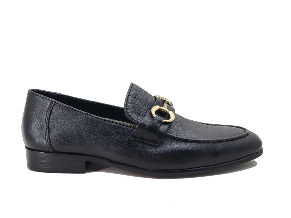Carrucci Soft Calf Leather with gold horse bit