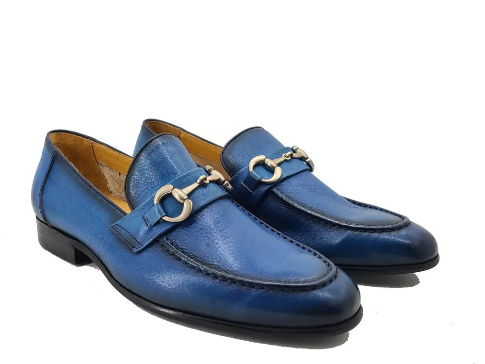 Carrucci Soft Calf Leather with gold horse bit