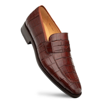 Men's Sport Piccolo Genuine American Alligator Penny Loafer By Mezlan Made In Spain Brand 1   - from alligatorwarehouse.com
