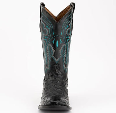 Ferinni Boot - Mens Dress Cowboy Boot  - Ferrini Men's Colt Full Quill Ostrich Square Toe Boots Handcrafted - Black 3 10193-04-080-D  - from alligatorwarehouse.com