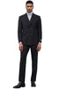 Men's Designer Stacy Adams Classic Double Breasted Suit In Black 3 4B-2576  - from alligatorwarehouse.com