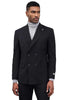 Men's Designer Stacy Adams Classic Double Breasted Suit In Black 2 4B-2576  - from alligatorwarehouse.com