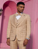 Mens Khaki Color Tuxedo - Mens Stacy Adams One Button Peak Lapel Plaid Paisley Khaki Suit 2   - from alligatorwarehouse.com