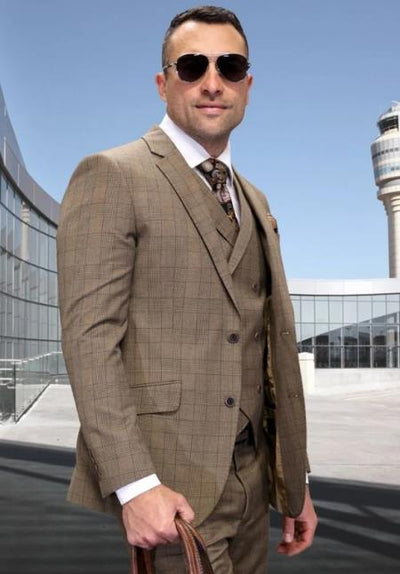 To Statement Suit ITALY - Double Breasted Vest - Wool Suits - Modern Fit Perfect For Business 4 1J-1895  - from alligatorwarehouse.com