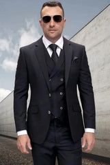 To Statement Suit ITALY - Double Breasted Vest - Wool Suits - Modern Fit Perfect For Business