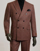 Steve Harvey Suits Brand - Mens Gray and Burnt Rust Checkered Suit - Plaid Textured Pattern Suit  Modern Fit