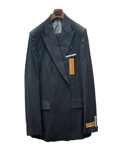 Mens Two Piece Double Breasted Black Suit 1   - from alligatorwarehouse.com