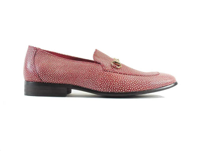 Stingray Embossed Horsebit Loafer 3 KS525-301RED75  - from alligatorwarehouse.com