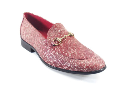 Stingray Embossed Horsebit Loafer 4 KS525-301RED75  - from alligatorwarehouse.com