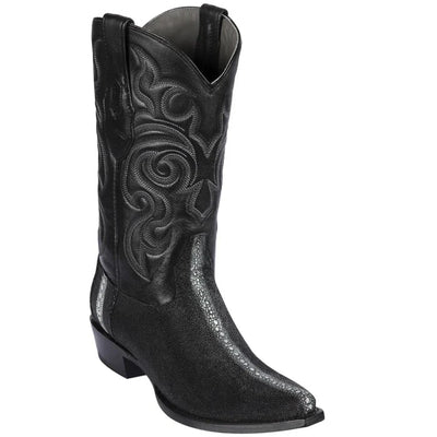 Los Altos Boots - Mens Dress Cowboy Boot - Low Priced Stingray Full Stone Snip Toe Boots- in  Black 1   - from alligatorwarehouse.com