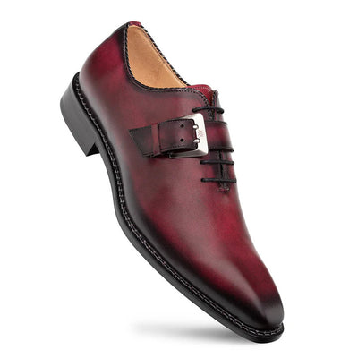 Machado Oxford Monk Strap Burgundy By Mezlan Made In Spain Brand