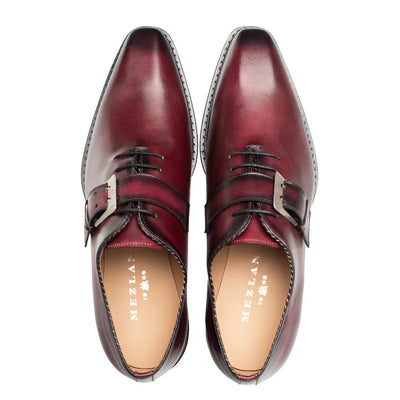 Machado Oxford Monk Strap Burgundy By Mezlan Made In Spain Brand