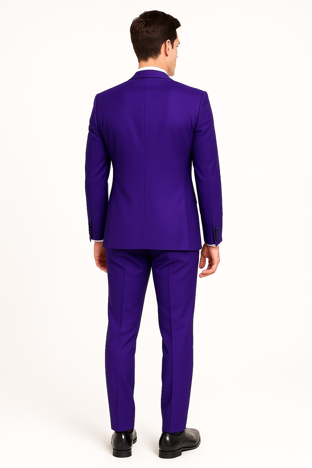 Purple Tuxedo Suit for Men ƒ?? Stylish Two-Piece Prom and Wedding Suit with Matching Satin Lapel