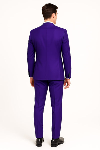 Purple Tuxedo Suit for Men ƒ?? Stylish Two-Piece Prom and Wedding Suit with Matching Satin Lapel 2   - from alligatorwarehouse.com