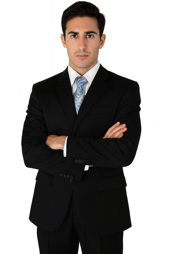 Mens Classic 3 button 2 Piece Suit in Navy