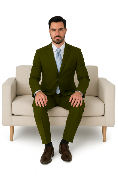 Mens Classic 3 button 2 Piece Suit in Navy