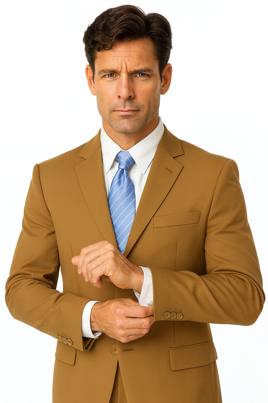 Mens Classic 3 button 2 Piece Suit in Navy