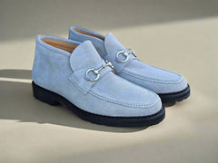 Suede Ankle Boot with Horsebit Carrucci