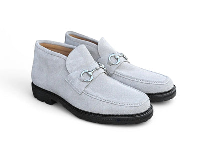 Suede Ankle Boot with Horsebit