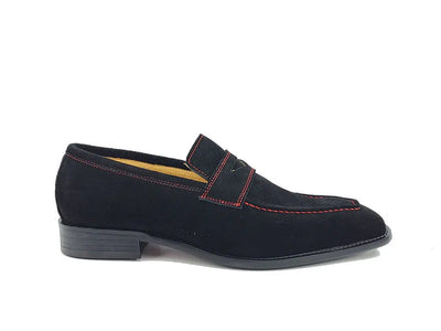 Suede Penny Loafer contrast stitching 2 KS509-36SBROWN75  - from alligatorwarehouse.com