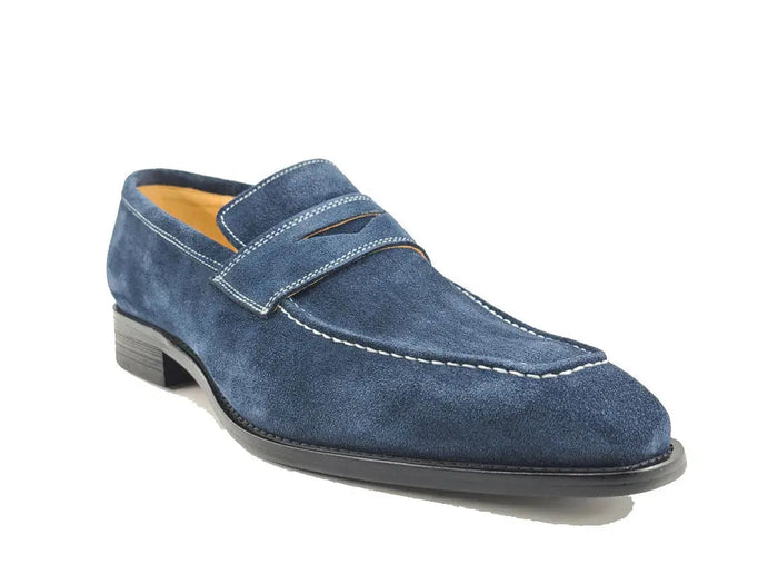 Carrucci Suede Penny Loafer contrast stitching