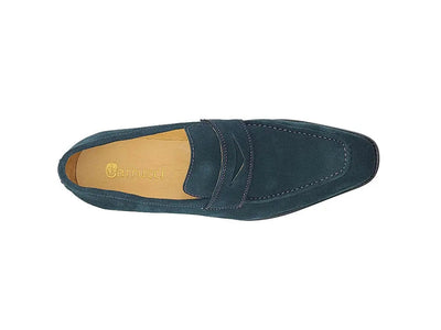 Suede Penny Loafer contrast stitching 19 KS509-36SBROWN75  - from alligatorwarehouse.com