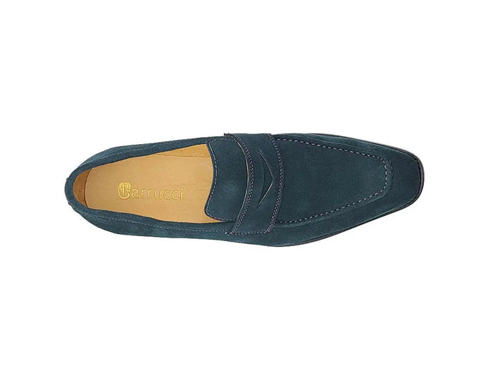 Carrucci Suede Penny Loafer contrast stitching