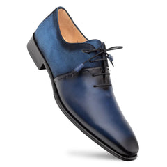 Colomer Navy/Cobalt Calf/Suede Oxford Shoes By Mezlan Made In Spain Brand