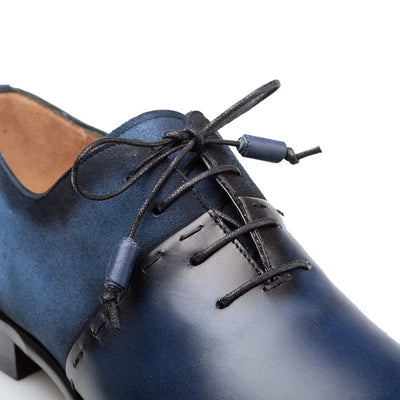 Colomer Navy/Cobalt Calf/Suede Oxford Shoes By Mezlan Made In Spain Brand 3   - from alligatorwarehouse.com