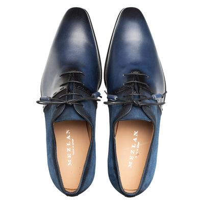 Colomer Navy/Cobalt Calf/Suede Oxford Shoes By Mezlan Made In Spain Brand 5   - from alligatorwarehouse.com