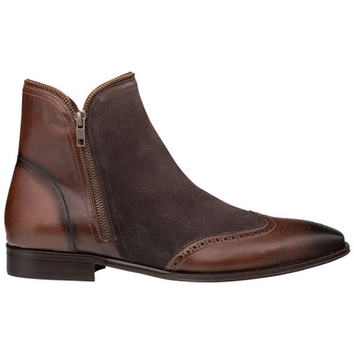 Men's Camilleri Calf/Suede Ankle Zip Brown Boot By Mezlan Made In Spain Brand 4   - from alligatorwarehouse.com