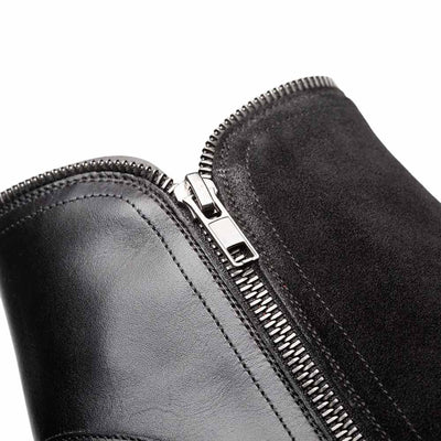 Men's Camilleri Calf/Suede Black Ankle Zip Boot By Mezlan Made In Spain Brand 4   - from alligatorwarehouse.com