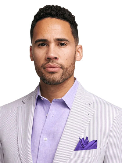 Mens Lavender Seersucker Suit Blazer + Pants Cotton Fabric - Summer Fabric in Purple color 10   - from alligatorwarehouse.com