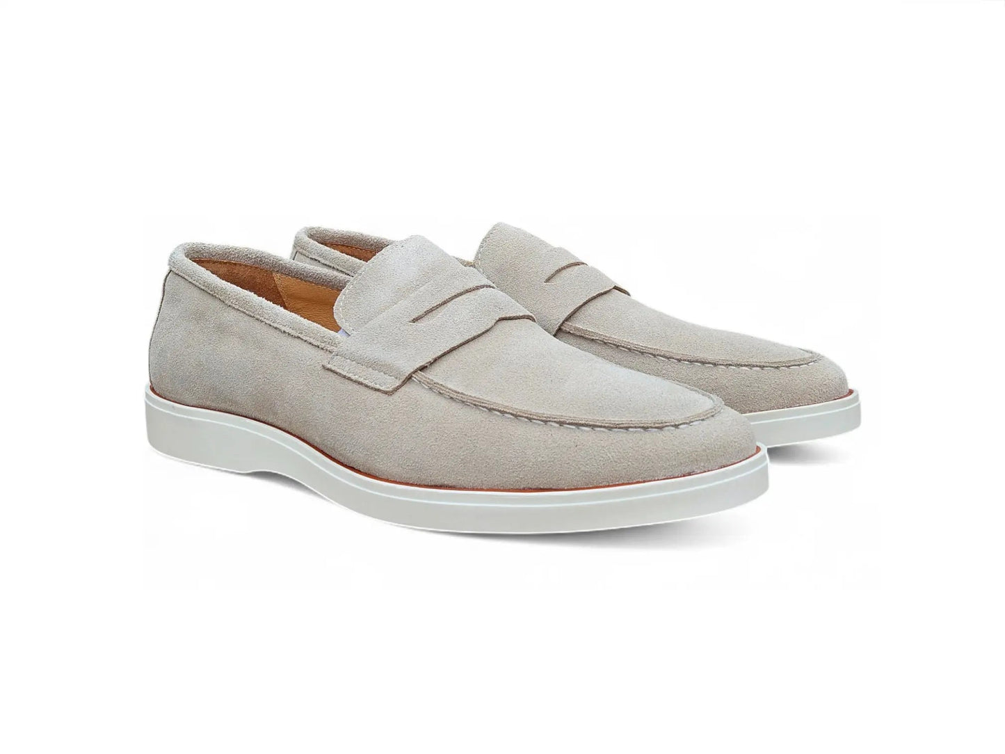 Supple Suede Penny Loafer with Sporty Sole