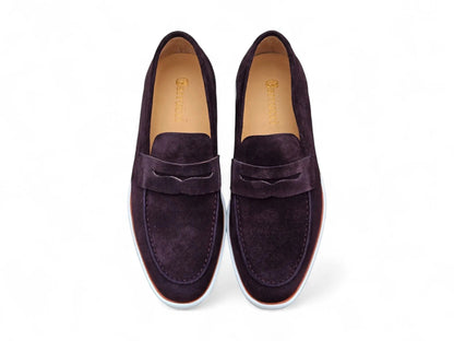 Supple Suede Penny Loafer with Sporty Sole