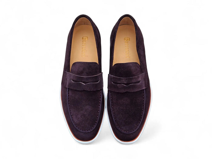 Carrucci Supple Suede Penny Loafer with Sporty Sole