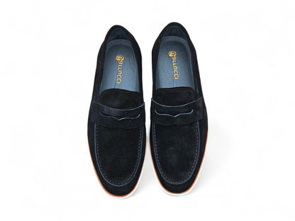 Supple Suede Penny Loafer with Sporty Sole