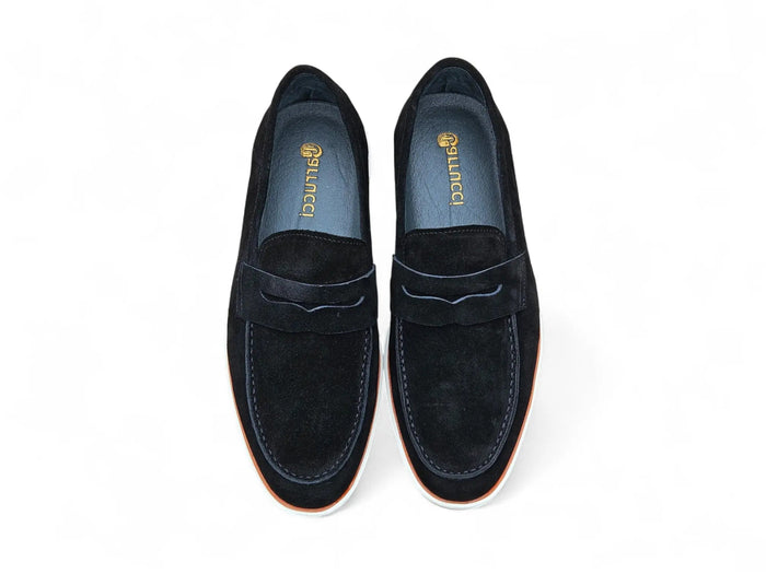 Carrucci Supple Suede Penny Loafer with Sporty Sole