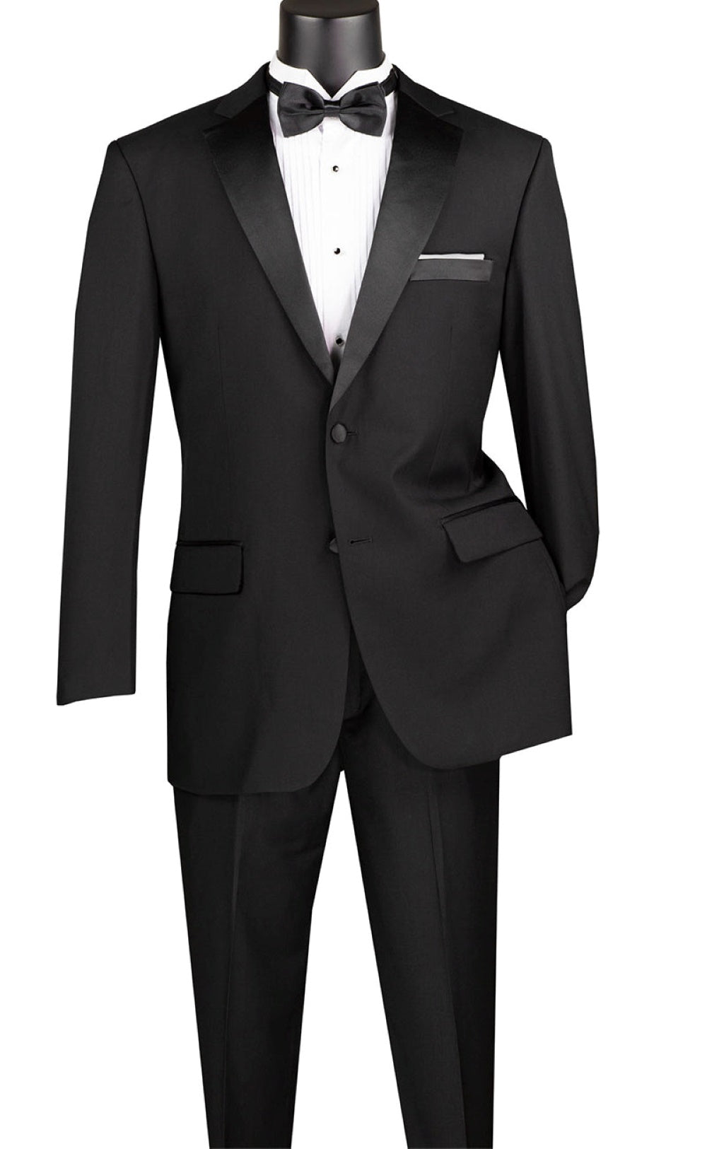 Regular Fit Satin Lapel 2 Piece Tuxedo in Black 1 SO1T-900_BLACK_36R  - from alligatorwarehouse.com