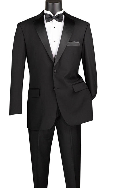 Regular Fit Satin Lapel 2 Piece Tuxedo in Black 1 SO1T-900_BLACK_46R  - from alligatorwarehouse.com