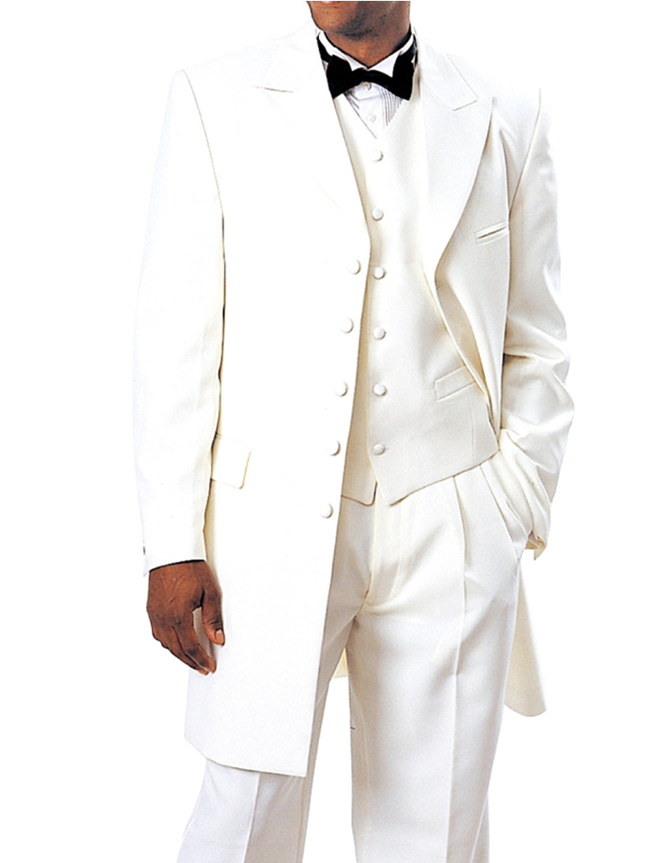 Mens Long Tuxedo Ivory Suit