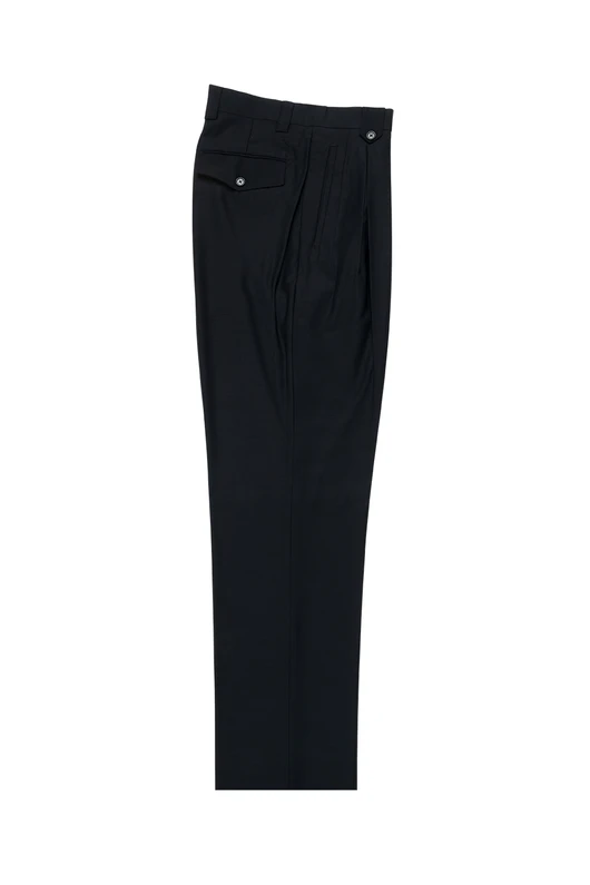 Tiglio Luxe Navy Wide Leg, Pure Wool Dress Pants 2576 TIG1002 1   - from alligatorwarehouse.com
