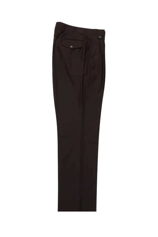 Tiglio Luxe Brown Wide Leg, Pure Wool Dress Pants 2576 TIG1003