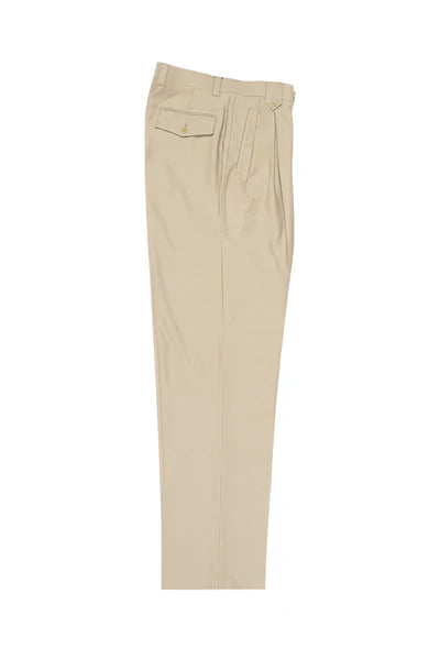 Tan Wide Leg Wool Dress Pant 2586/2576 by Tiglio Luxe TIG1004 1   - from alligatorwarehouse.com