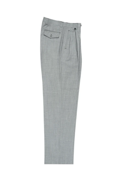 Tiglio Luxe Light Gray Birdseye Wide Leg, Pure Wool Dress Pants 2576 TIG1018 1   - from alligatorwarehouse.com
