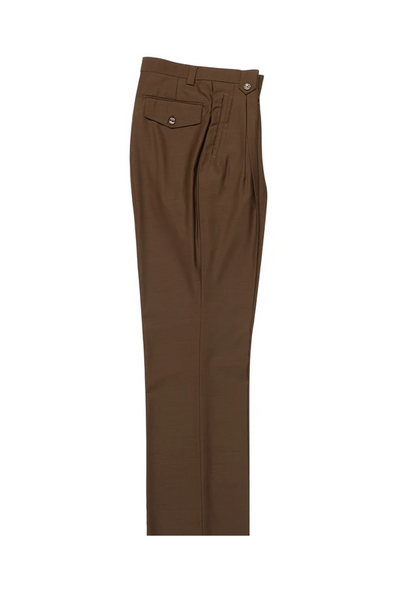 Tiglio Luxe Tobacco Wide Leg, Pure Wool Dress Pants 2576 1   - from alligatorwarehouse.com