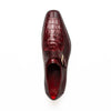 Marco Di Milano Toluca Wine / Burgundy Monk Strap Lizard & Crocodile Shoes 2 TOLUCA_CAIMAN FUS-LIZ RING_WINE_6  - from alligatorwarehouse.com