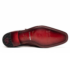 Marco Di Milano Toluca Wine / Burgundy Monk Strap Lizard & Crocodile Shoes