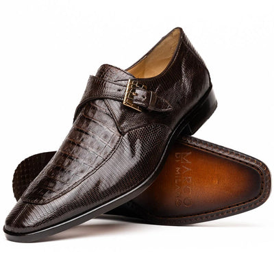 Marco Di Milano Toluca Brown Monk Strap Lizard & Crocodile Shoes 1 TOLUCA_CAIMAN FUS-LIZ RING_BROWN_8  - from alligatorwarehouse.com