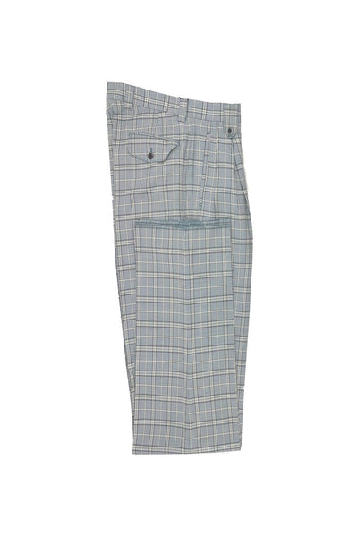 Tiglio Luxe Light Blue Houndstooth with White Windowpane Wide Leg Wool Dress Pant 2576 CT552161 1   - from alligatorwarehouse.com
